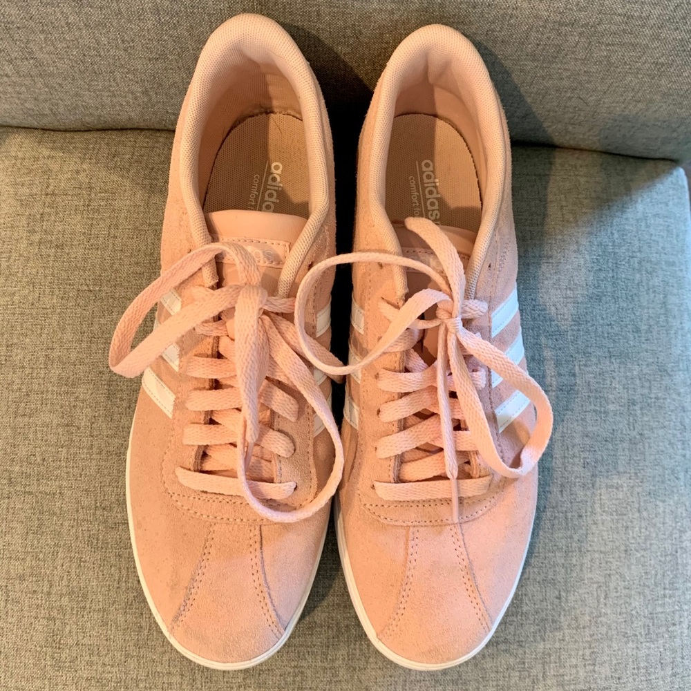 Women’s Adidas Pink Suede Sneakers
